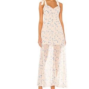 BCBG Tie Shoulder Floral Maxi